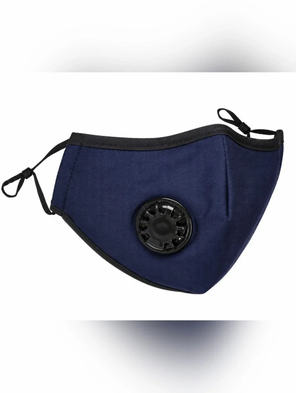 😷💙 Navy Blue PM2.5 Face Mask Air Valve Adjustable Reusable + 3 Filters New ✨